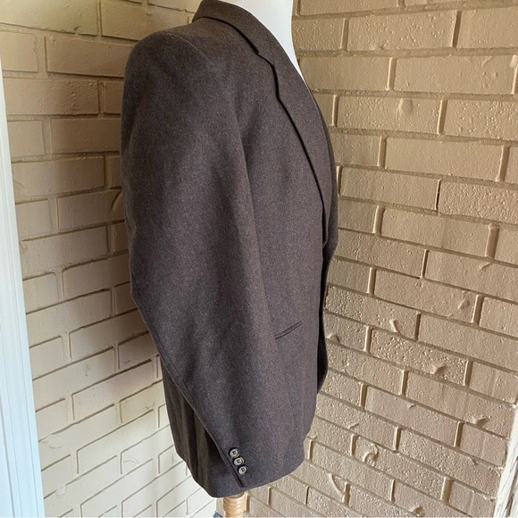Alexandre of England Brown 100% Wool 2 Button Blazer Jacket - Size 46 - Picture 3 of 10
